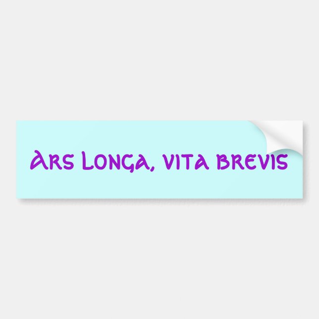 Autocollant De Voiture Longa d'ARS, vita brevis (Devant)