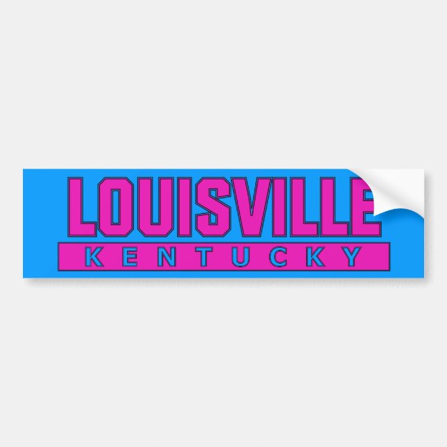 Autocollant De Voiture Louisville adhésif pour pare-chocs rose et bleu de (Devant)