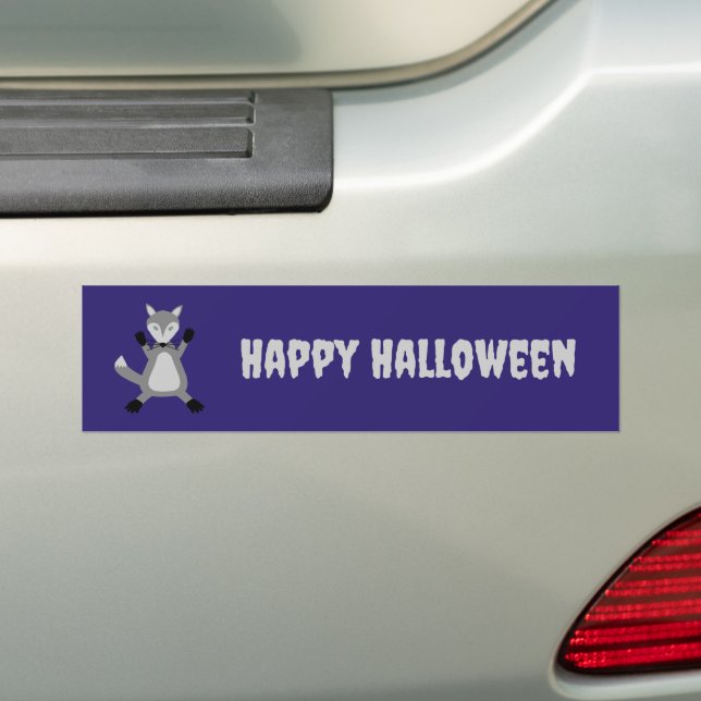 Autocollant De Voiture Loup d'Halloween mignon (En voiture)
