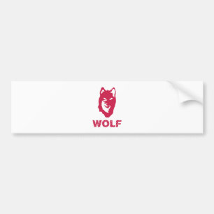 Autocollant De Voiture Loup (rouge)