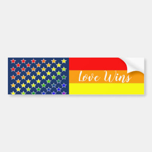 Autocollant De Voiture Love gagne Rainbow Flag