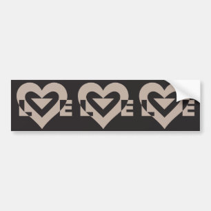 Autocollant De Voiture Love Grey sur Black