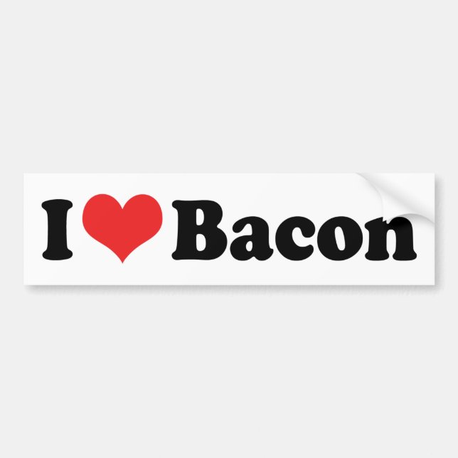 Autocollant De Voiture Love Heart Bacon (Devant)