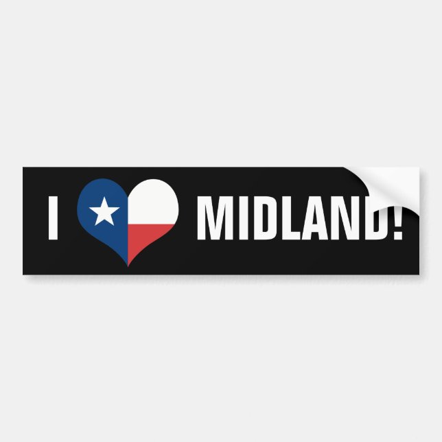 AUTOCOLLANT DE VOITURE LOVE MIDLAND, TX ! (Devant)