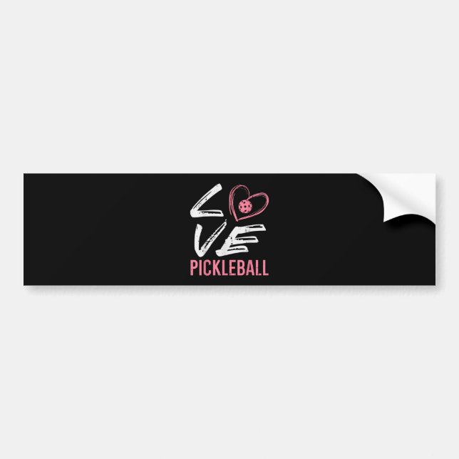 Autocollant De Voiture Love Pickleball Coeur Pickle Ball Femmes Filles En (Devant)