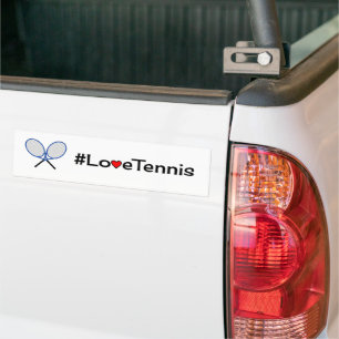 Autocollant De Voiture Love tennis slogan sport blanc