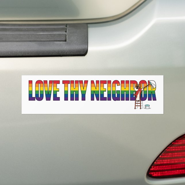 Autocollant De Voiture Love Thy Neighbor (En voiture)