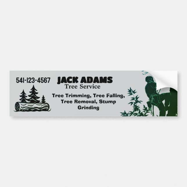Autocollant De Voiture Lumberjack Tree Service Business Card (Devant)