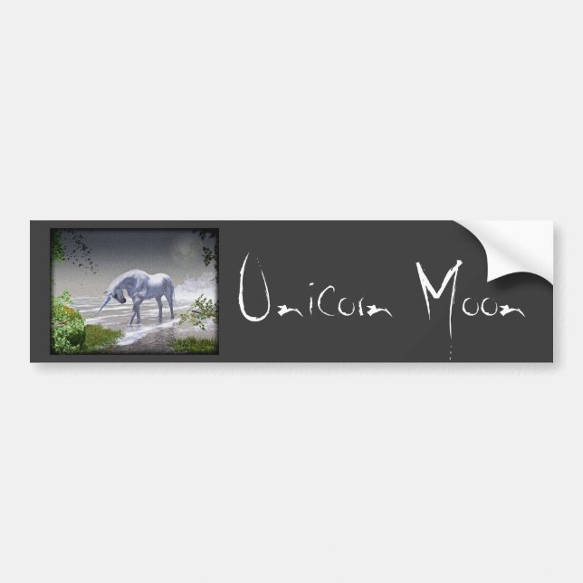 Autocollant De Voiture Lune de licorne (Devant)