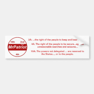 Autocollant De Voiture M. Patriot, le bumpersticker