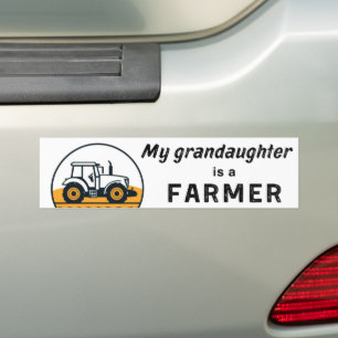 Autocollant De Voiture Ma Petite-Fille Est Un Tracteur Agricole Agricultu