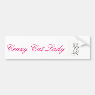 Autocollant De Voiture Madame folle adhésif pour pare-chocs de chat