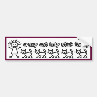 Autocollant De Voiture Madame folle Stick Family Funny Cartoon de chat