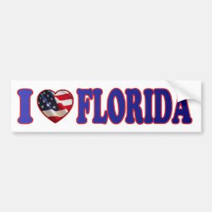Autocollant De Voiture Magnifique et Patriotique J'Aime Floride - Autocol