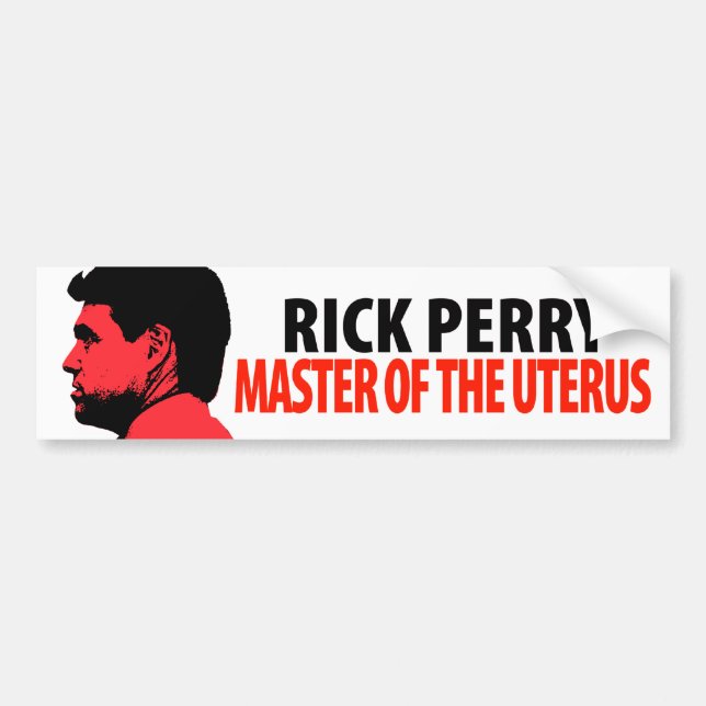 Autocollant De Voiture Maître de Rick Perry de l'utérus (Devant)