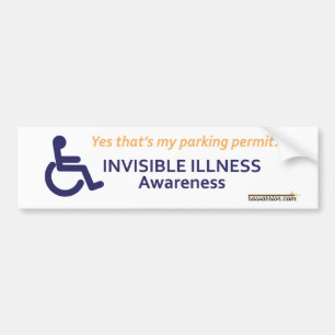 Autocollant De Voiture Maladie invisible de fauteuil roulant