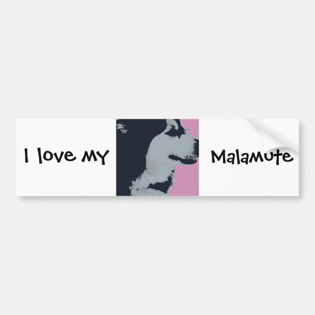 Autocollant De Voiture Malamute Dog Pop Art (Devant)