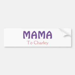 Autocollant De Voiture Mama mères heureuses rétro violet ajouter nom text