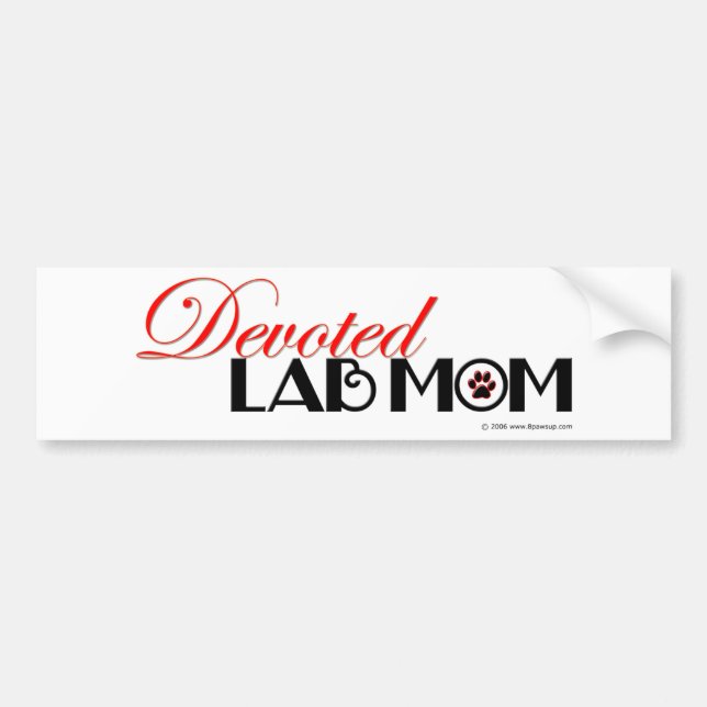 Autocollant De Voiture Maman dévouée de labrador retriever (Devant)