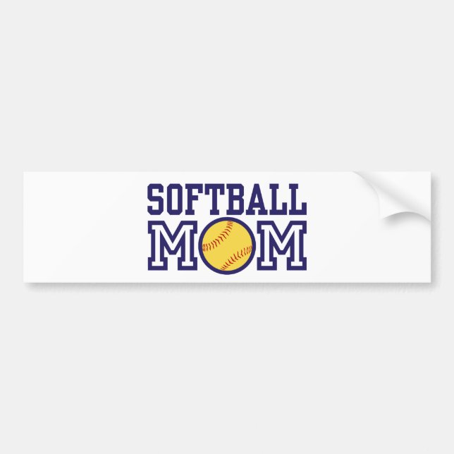 Autocollant De Voiture Maman du softball (Devant)