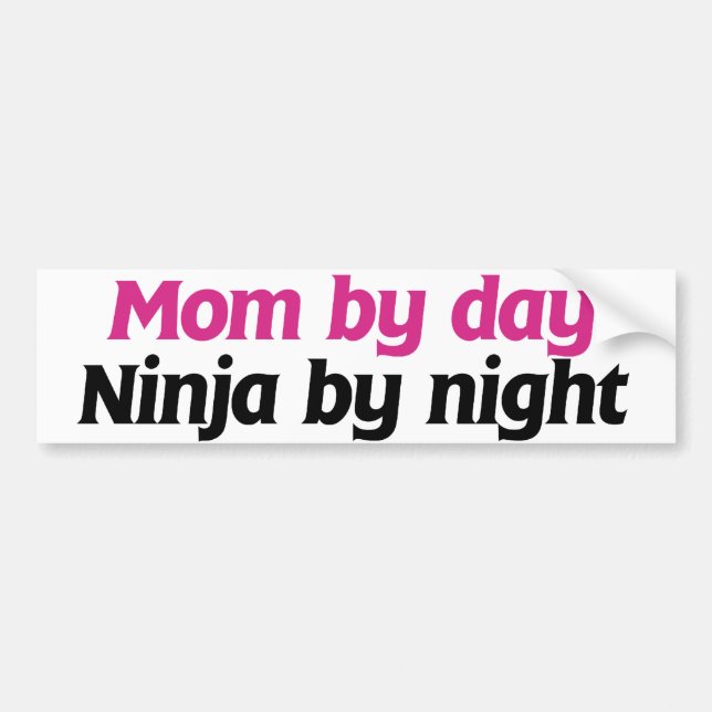Autocollant De Voiture Maman par Jour Ninja par Nuit (Devant)