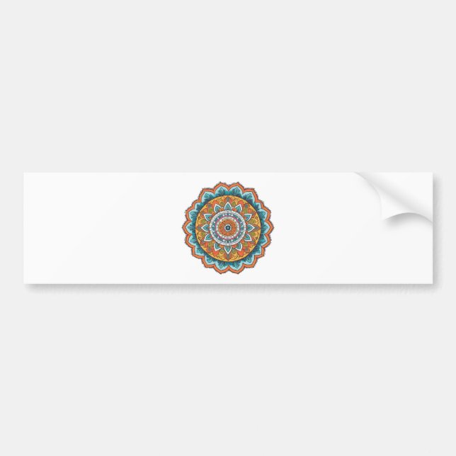 Autocollant De Voiture mandala de diverses couleurs (Devant)