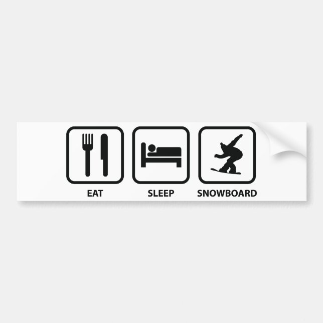Autocollant De Voiture Manger Sleep Snowboard (Devant)