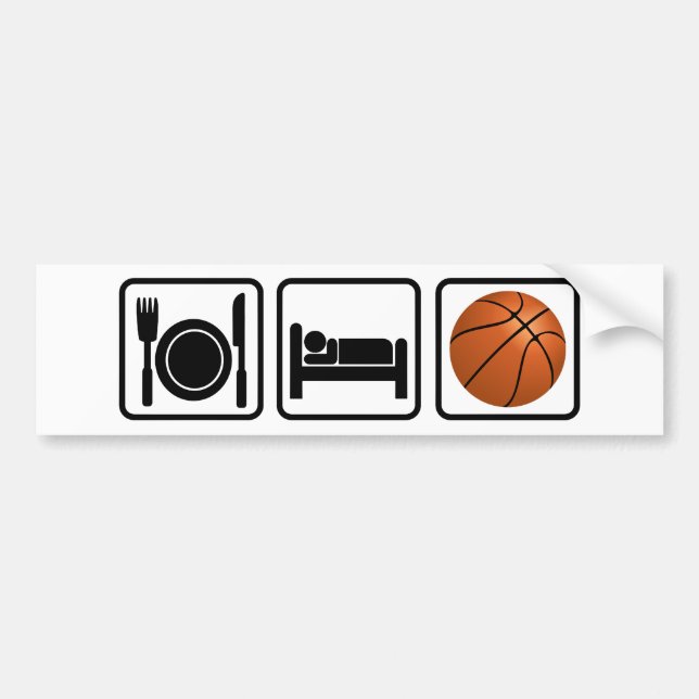 Autocollant De Voiture Mangez, dormez, basket-ball (Devant)