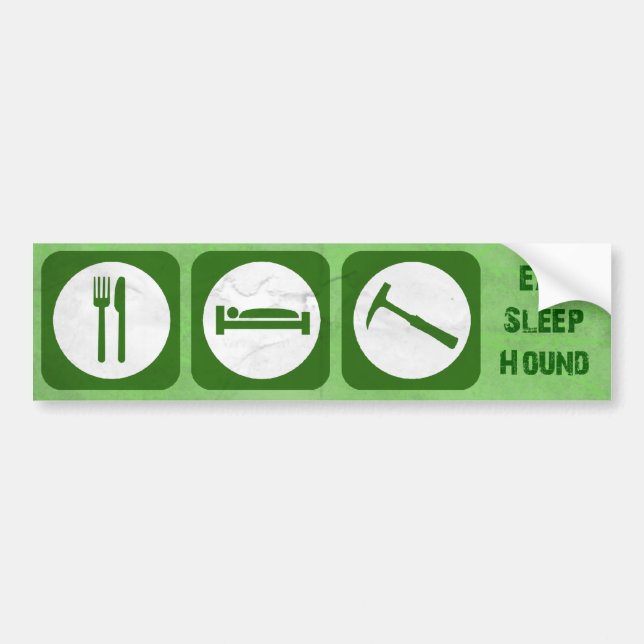 Autocollant De Voiture Mangez le chien de sommeil (Devant)