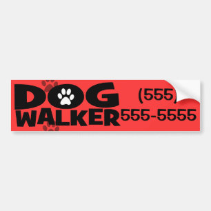 Autocollant De Voiture Marche de chien et promotion de marcheur de chien