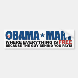 Autocollant De Voiture Marché d'Obama - où tout est libre !