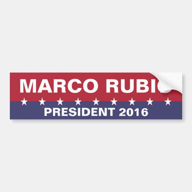 Autocollant De Voiture MARCO RUBIO pour le président 2016 (Devant)