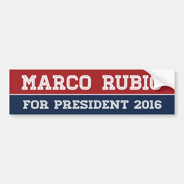 Autocollant De Voiture Marco Rubio pour le président 2016 ligne (Devant)