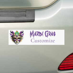 Autocollant De Voiture Mardi Gras Masque Thunder_Cove