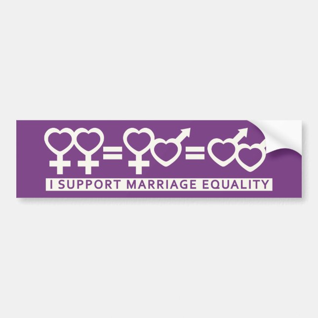 Autocollant De Voiture Mariage Égalité / One Love personnalisateur bumper (Devant)