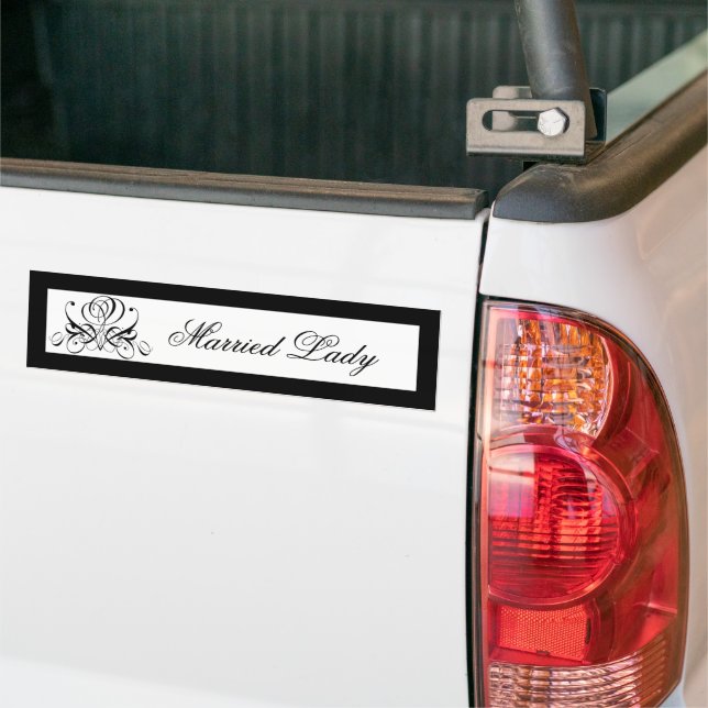 Autocollant De Voiture Mariage Rose noir Calligraphie (Sur camion)