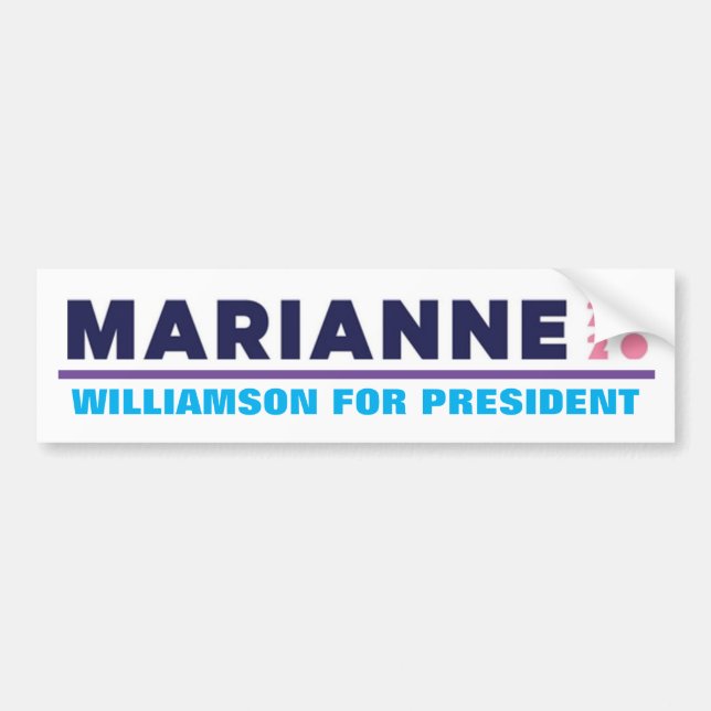 Autocollant De Voiture Marianne Williamson, présidente 2020 (Devant)