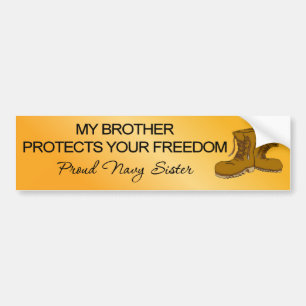 Autocollant De Voiture (Marine) mon frère protège votre liberté