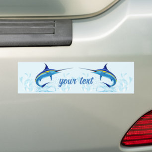 Autocollant De Voiture Marlin Bleu Jaillissant de l'Océan