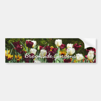 Autocollant De Voiture Maroon et Tulipes Jaunes Florales colorées