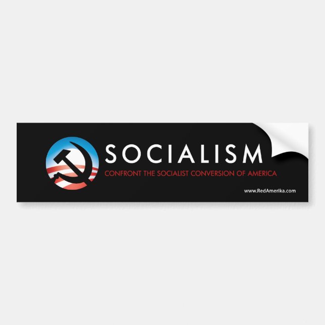Autocollant De Voiture Marteau et faucille de socialisme d'Obama (Devant)