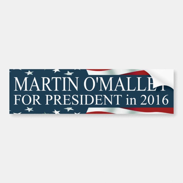 Autocollant De Voiture Martin O'Malley pour le président 2016 (Devant)