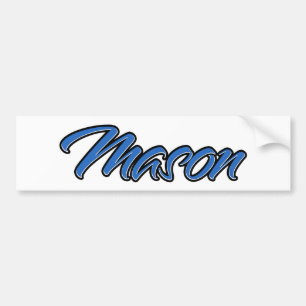 Autocollant De Voiture Mason Nom bleu Aufkleber Sticker Autoaufkleber