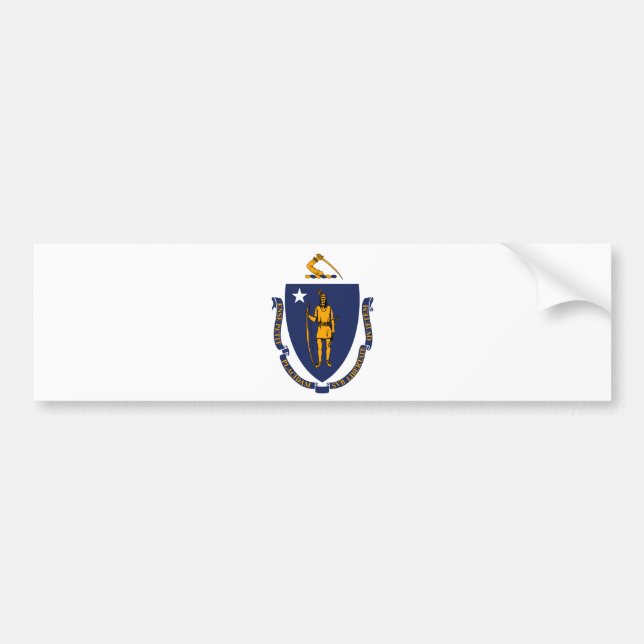 Autocollant De Voiture Massachusetts State Flag Design (Devant)