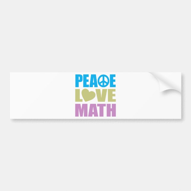 Autocollant De Voiture Maths d'amour de paix (Devant)