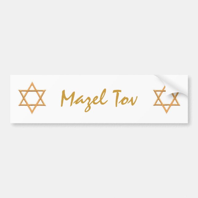 Autocollant De Voiture Mazel Tov/Étoile de David (Devant)