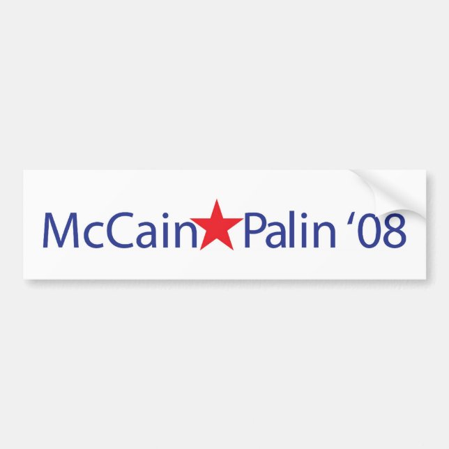 AUTOCOLLANT DE VOITURE MCCAIN-PALIN '08 (Devant)