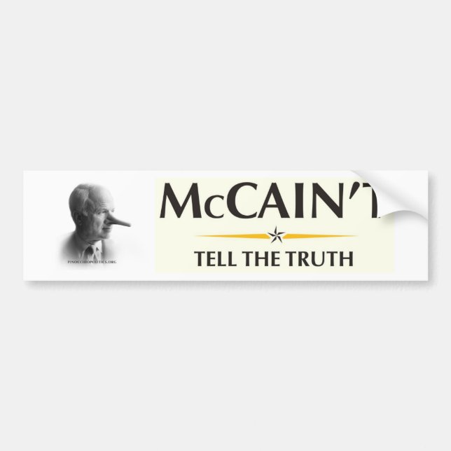 Autocollant De Voiture McCain't disent la vérité (Devant)