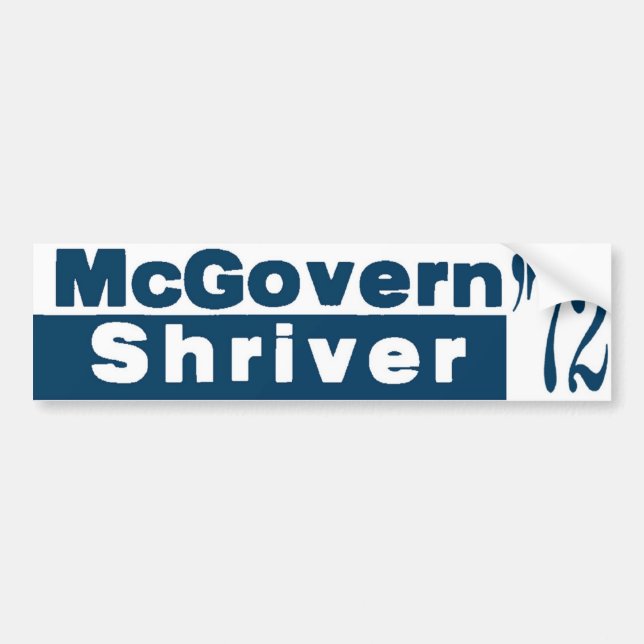 Autocollant De Voiture McGovern Shriver 1972 (Devant)