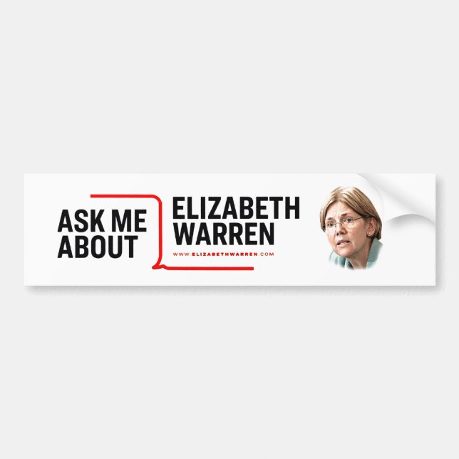 Autocollant De Voiture Me questionner sur Elizabeth Warren (Devant)